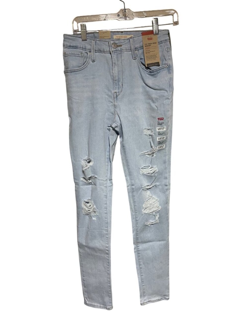 Levis 721 High-Rise Skinny Distressed Light Wash Womens Jeans Size 6 W28 L30